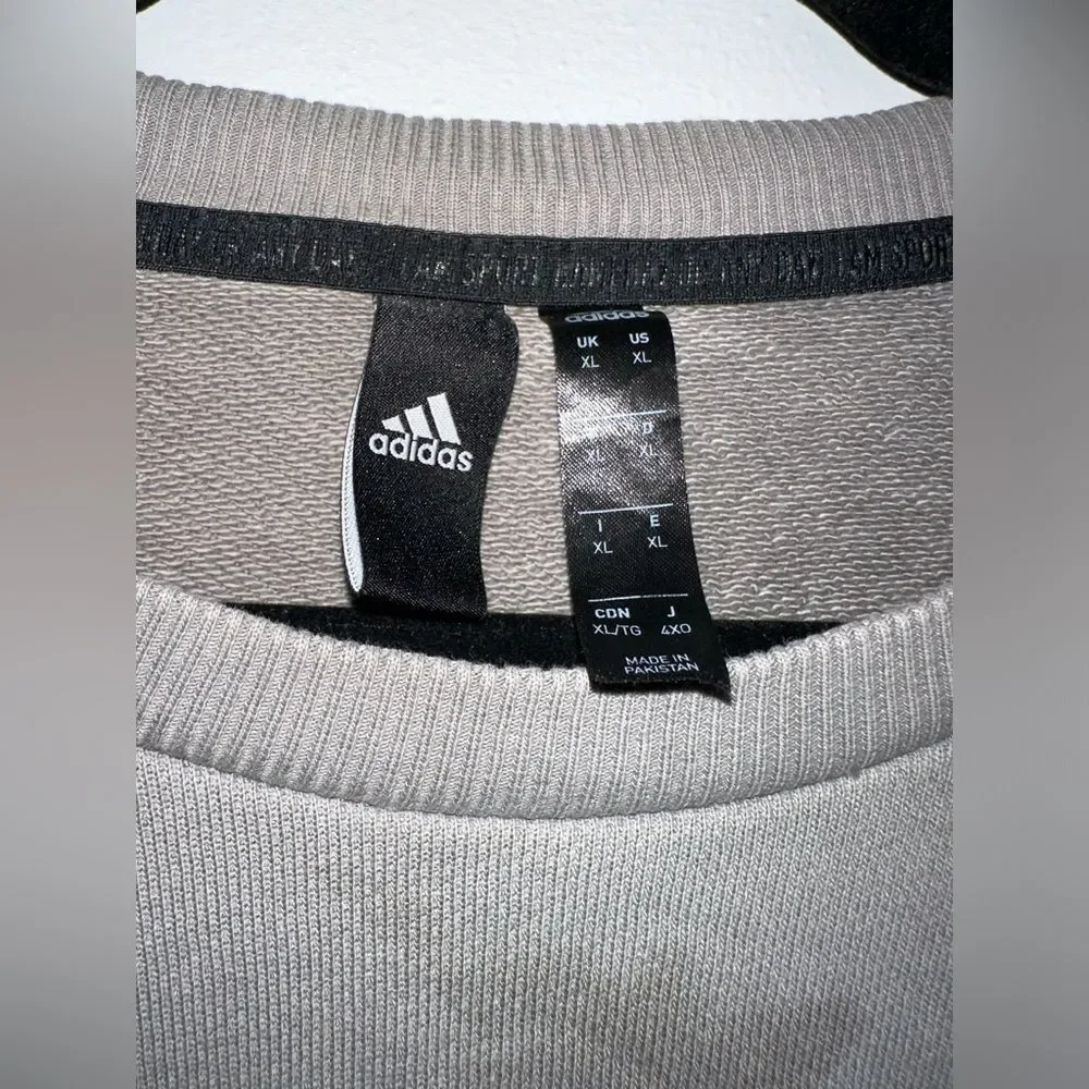 Crewneck Sweatshirt ID Crew Adidas Gray XL Sweatshirt with Map Details